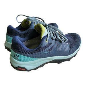 Salomon Womens Contagrip Gore-Tex Hiking Trail Shoes Size 5 Blue Green 159817